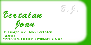 bertalan joan business card
